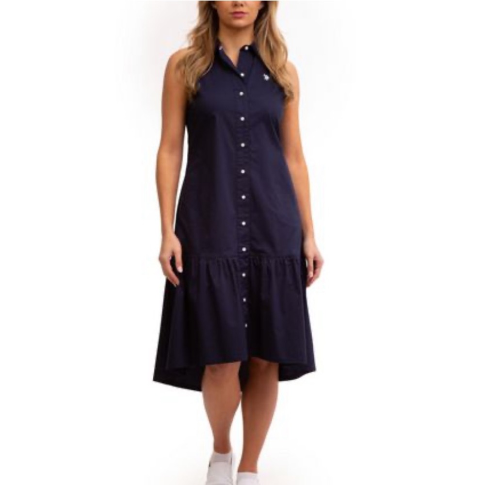 U.S. Polo Assn. navy button up dress size S